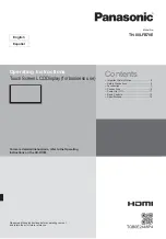 Preview for 1 page of Panasonic TH-80LFB70E Operating Instructions Manual