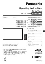 Предварительный просмотр 1 страницы Panasonic TH-86EQ1W Operating Instructions Manual