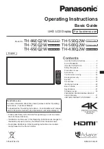 Panasonic TH-86EQ2W Operating Instructions Manual preview