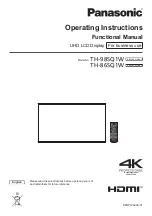 Preview for 1 page of Panasonic TH-86SQ1W Operating Instructions Manual