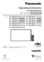 Panasonic TH-98SQ2HW Operating Instructions Manual предпросмотр