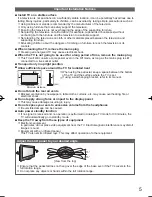 Preview for 5 page of Panasonic TH-L32D25A Viera Operating Instructions Manual