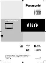 Preview for 1 page of Panasonic TH-L32U20K Operating Instructions Manual