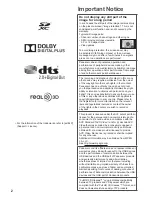 Preview for 2 page of Panasonic TH-P50ST60A Operating Instructions Manual