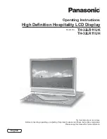 Предварительный просмотр 1 страницы Panasonic TH32LR11UH - 32" LCD TV Operating Instructions Manual