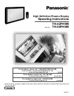 Предварительный просмотр 1 страницы Panasonic TH42PHW5UZ - 42" PLASMA TELEVISION Operating Instructions Manual