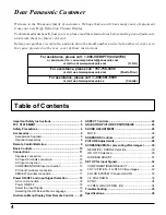 Предварительный просмотр 4 страницы Panasonic TH42PHW5UZ - 42" PLASMA TELEVISION Operating Instructions Manual