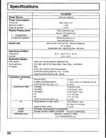 Предварительный просмотр 34 страницы Panasonic TH42PW3U - 42" PLASMA DISPLAY Operating Instructions Manual