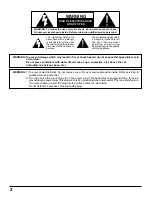 Предварительный просмотр 2 страницы Panasonic TH42PWD5UY - 42" PLASMA TELEVISIO Operating Instructions Manual