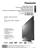 Предварительный просмотр 1 страницы Panasonic TH50PZ750U - 50" Plasma TV Operating Instructions Manual