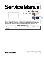 Preview for 1 page of Panasonic THC50FD18A - 50" PLASMA TV Service Manual