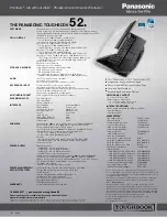 Preview for 2 page of Panasonic The Toughbook 52 Specifications