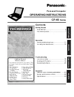 Preview for 1 page of Panasonic Touchbook CF-45 Operating Instructions Manual