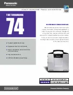 Предварительный просмотр 1 страницы Panasonic Toughbook 74 Specifications