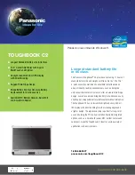 Предварительный просмотр 1 страницы Panasonic Toughbook C2 Specification