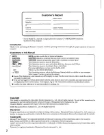 Preview for 2 page of Panasonic Toughbook CF-18BDKZXMM User Manual