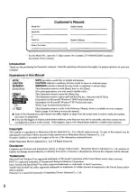 Preview for 2 page of Panasonic Toughbook CF-M34RHFZQM User Manual