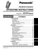 Предварительный просмотр 1 страницы Panasonic Toughbook CF-P1P3CDG6M Operating Instructions Manual