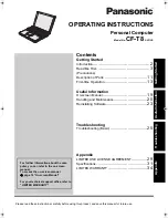 Preview for 1 page of Panasonic Toughbook CF-T8EWATZJM Operating Instructions Manual