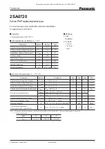 Panasonic Transistors 2SA0720 Specifications предпросмотр