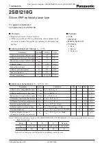 Panasonic Transistors 2SB1218G Specifications предпросмотр