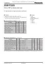 Panasonic Transistors 2SB1722G Specifications предпросмотр