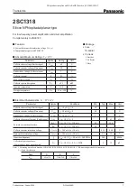 Предварительный просмотр 1 страницы Panasonic Transistors 2SC1318 Specifications