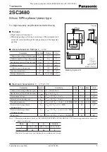 Предварительный просмотр 1 страницы Panasonic Transistors 2SC2480 Specifications