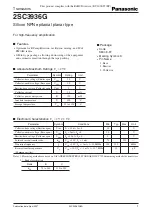 Panasonic Transistors 2SC3936G Specification Sheet preview