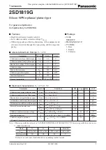 Panasonic Transistors 2SD1819G Specifications preview