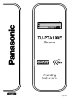 Panasonic TU-PTA100E Operating Instructions Manual preview