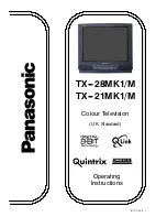 Предварительный просмотр 1 страницы Panasonic TX-21MK1/M Operating Instructions Manual