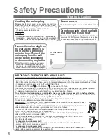 Preview for 4 page of Panasonic TX-26LE7LA Operating Instructions Manual