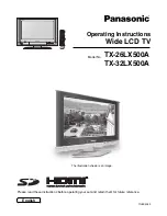 Предварительный просмотр 1 страницы Panasonic TX-26LX500A Operating Instructions Manual