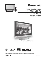 Preview for 1 page of Panasonic TX-26LX500P Operating Instructions Manual