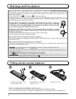 Preview for 4 page of Panasonic TX-26LX60LA Operating Instructions Manual