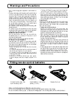 Preview for 3 page of Panasonic TX-26LX61F Operating Instructions Manual