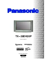 Предварительный просмотр 1 страницы Panasonic TX-28DK20P Operating Instructions Manual