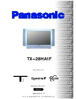 Предварительный просмотр 1 страницы Panasonic TX-28HA1F Operating Instructions Manual