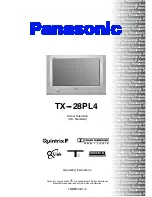 Предварительный просмотр 1 страницы Panasonic TX-28PL4 Operating Instructions Manual