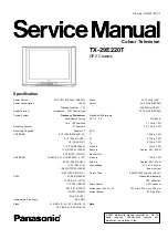 Предварительный просмотр 1 страницы Panasonic TX-29E220T Service Manual