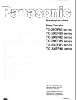 Panasonic TX-29GF85 Series Operating Instructions Manual preview