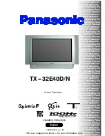 Preview for 1 page of Panasonic TX-32E40DN Operating Instructions Manual