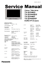 Предварительный просмотр 1 страницы Panasonic TX-32PH40 Service Manual