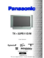 Предварительный просмотр 1 страницы Panasonic TX-32PS11D Operating Instructions Manual