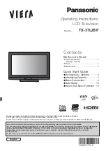 Preview for 1 page of Panasonic TX-37LZ8F Operating Instructions Manual