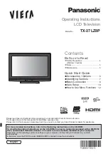 Preview for 1 page of Panasonic TX-37LZ8P Operating Instructions Manual