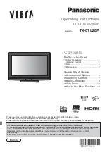 Panasonic TX-37LZ8P Operating Instructions Manual preview