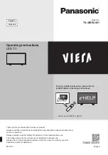 Preview for 1 page of Panasonic TX-40DSU401 Operating Instructions Manual