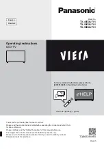 Panasonic TX-40DXU701 Operating Instructions Manual preview